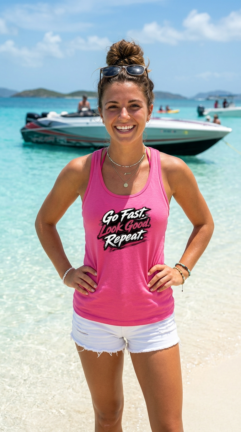 Ladies Sport-Tek Racerback Tank - Ms Misfit Messy Hair