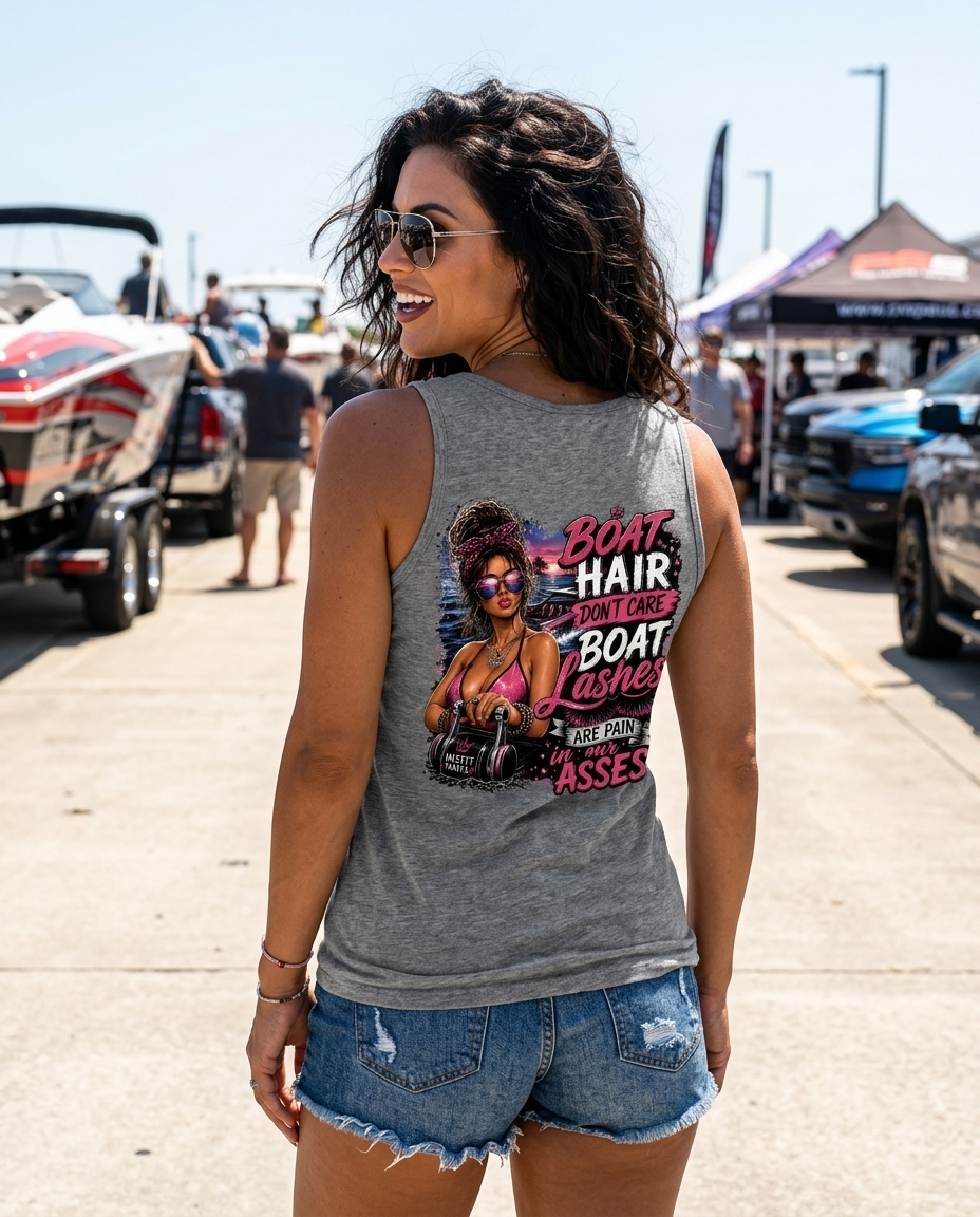 Ladies Fitted Tank - Boat Hair sleeveless